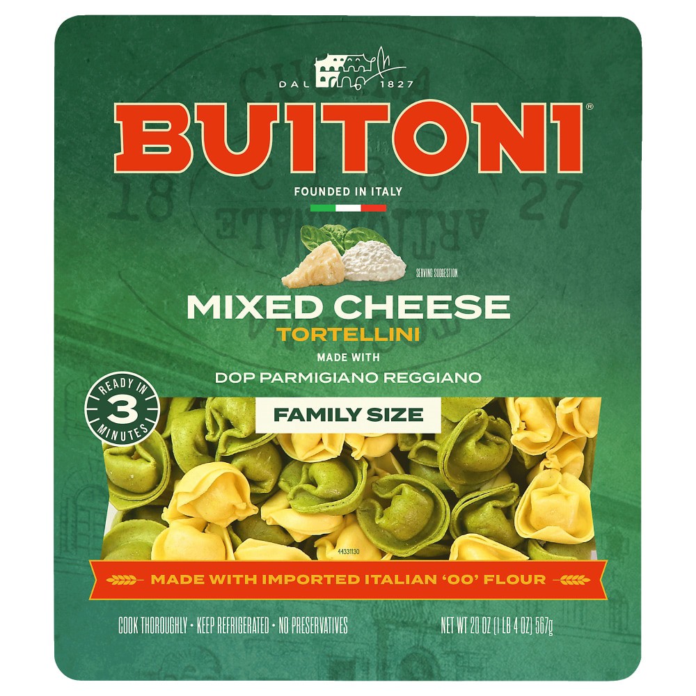 slide 2 of 2, Buitoni Mixed Cheese Tortellini, Refrigerated Pasta Family Size Package, 20 Oz, 20 oz