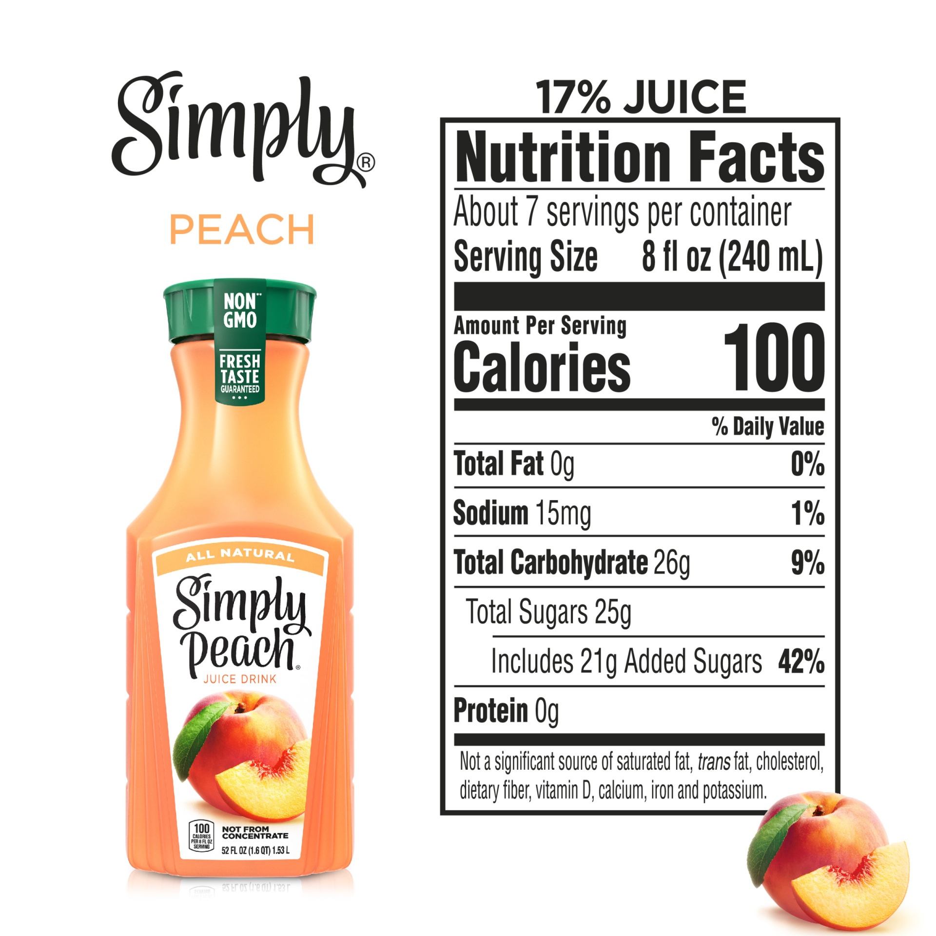 slide 9 of 11, Simply Peach - 52 oz, 52 oz