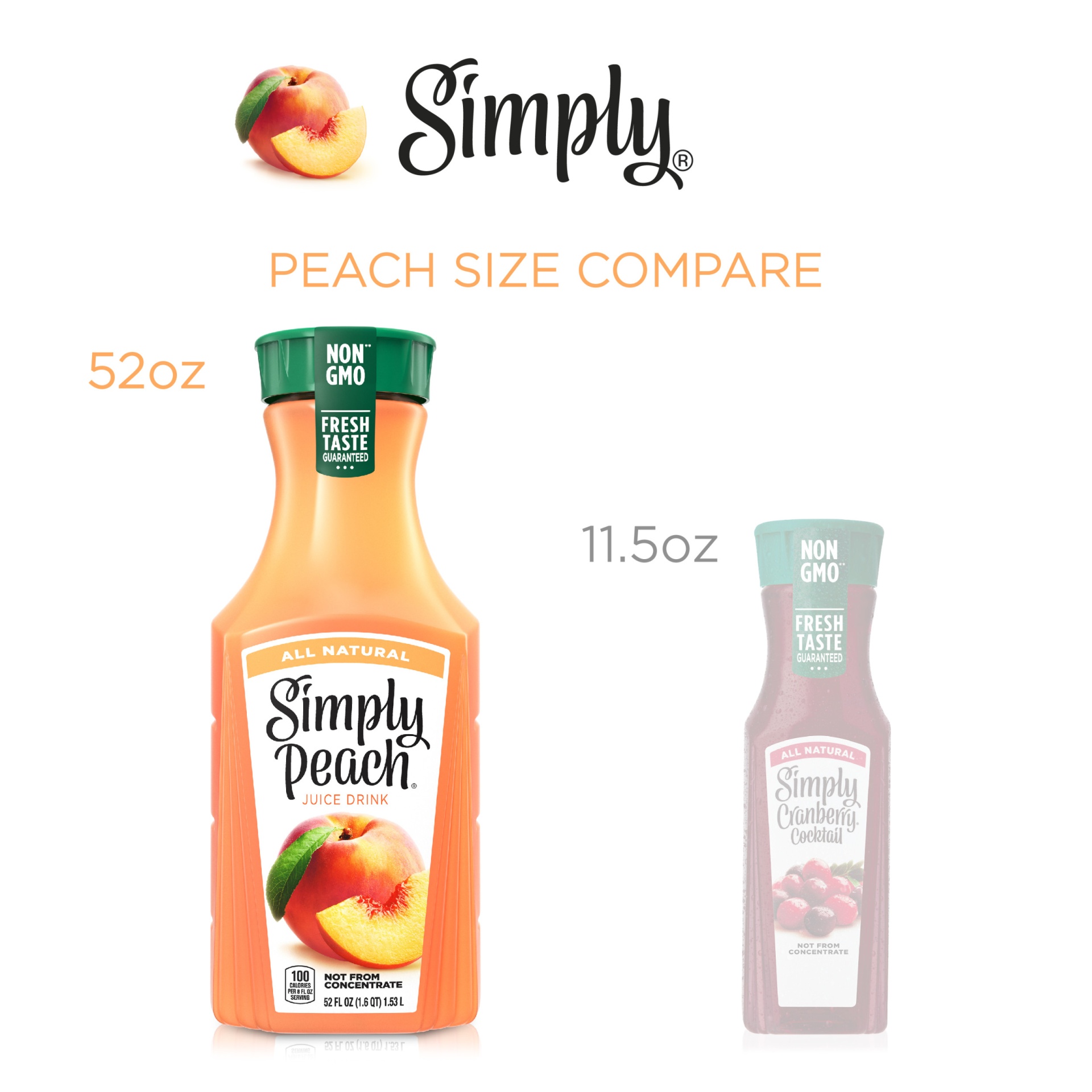 slide 5 of 11, Simply Peach - 52 oz, 52 oz