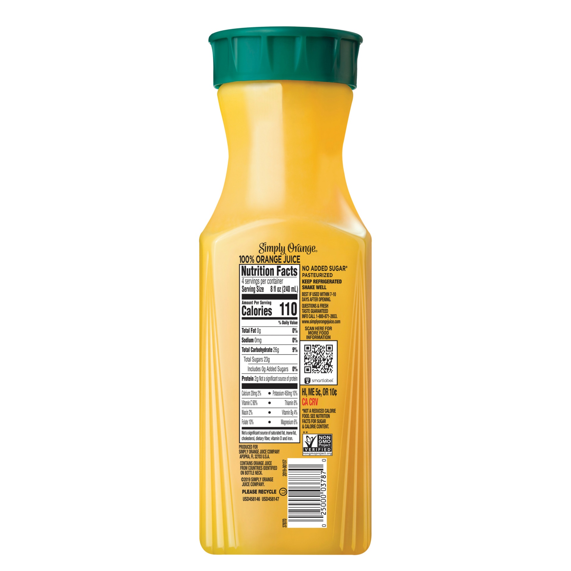 slide 5 of 12, Simply Orange Pulp Free Juice Bottle- 32 fl oz, 32 fl oz