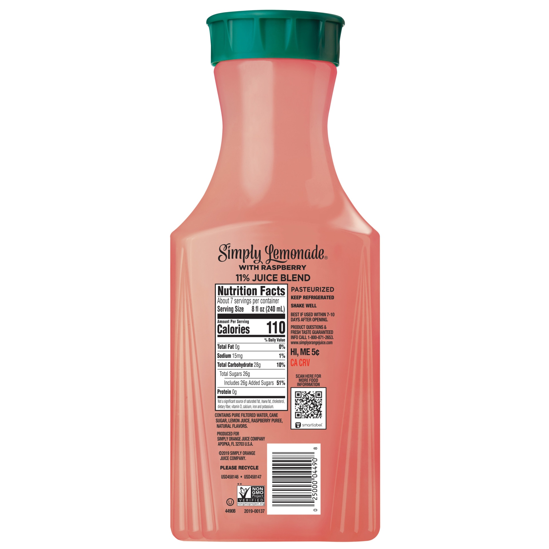 slide 7 of 11, Simply Lemonade W/Rasp - 52 oz, 52 oz