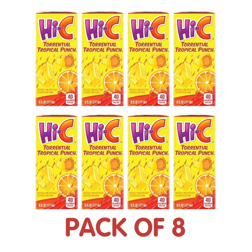 slide 3 of 6, Hi-C Torrential Tropical Punch Cartons, 6 fl oz, 8 Pack, 8 ct