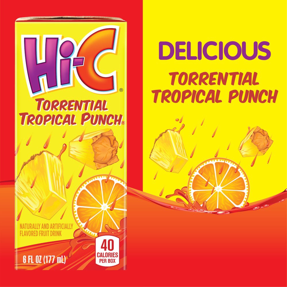 slide 2 of 6, Hi-C Torrential Tropical Punch Cartons, 6 fl oz, 8 Pack, 8 ct