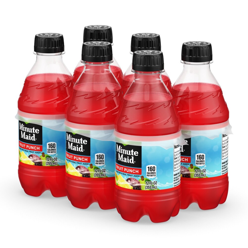 slide 2 of 6, Minute Maid Fruit Punch Juice Drink Bottles, 12 fl oz, 6 Pack, 6 ct