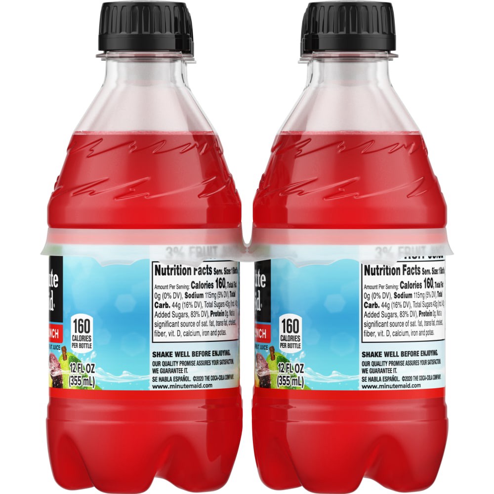 slide 5 of 6, Minute Maid Fruit Punch Juice Drink Bottles, 12 fl oz, 6 Pack, 6 ct