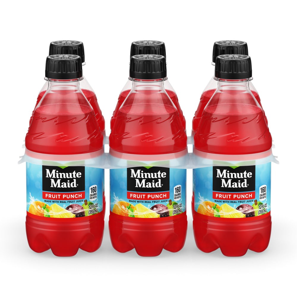 slide 6 of 6, Minute Maid Fruit Punch Juice Drink Bottles, 12 fl oz, 6 Pack, 6 ct