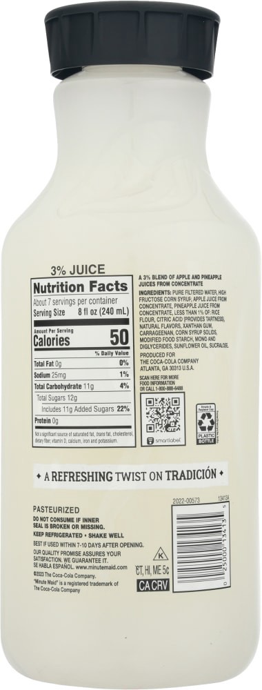 slide 2 of 2, Minute Maid Aguas Frescas Pineapple Horchata Bottle, 52 fl oz, 52 oz