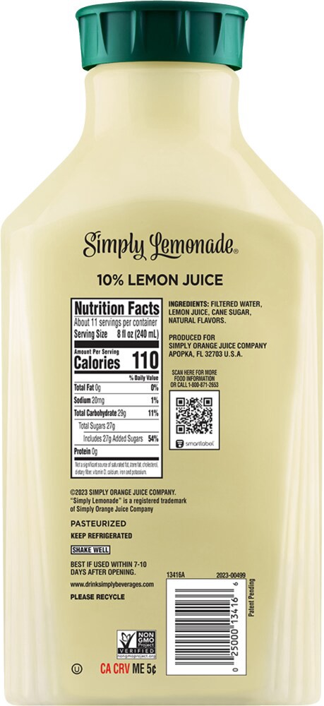 slide 2 of 2, Simply Lemonade Bottle, 89 fl oz, 89 fl oz