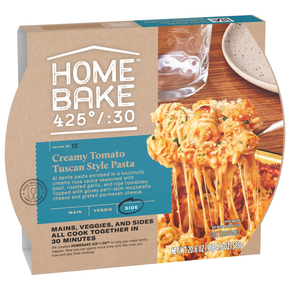 Homebake 425/30 Creamy Tomato Tuscan Style Pasta Frozen Meals Side