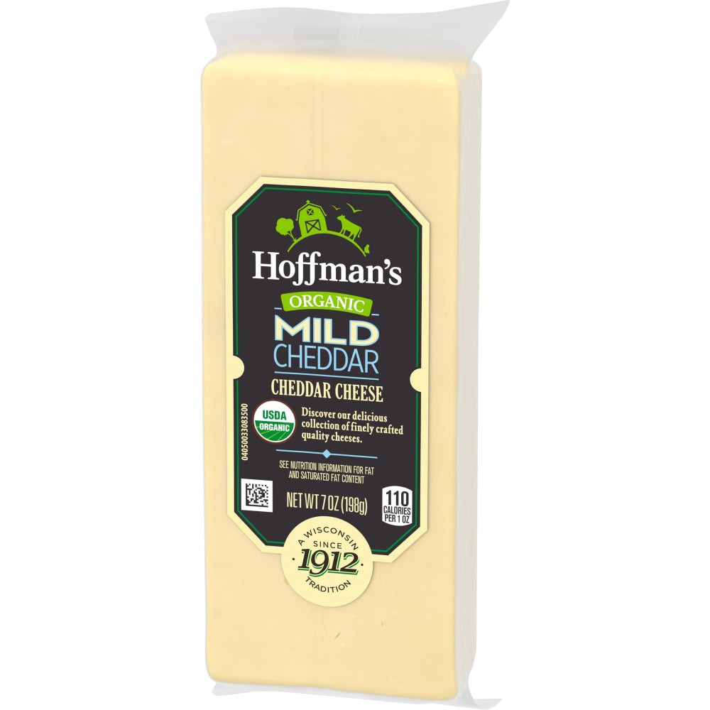 slide 2 of 3, Hoffman's Organic Mild White Cheddar Cheese Block, 7 oz