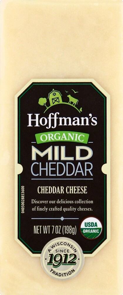 slide 3 of 3, Hoffman's Organic Mild White Cheddar Cheese Block, 7 oz