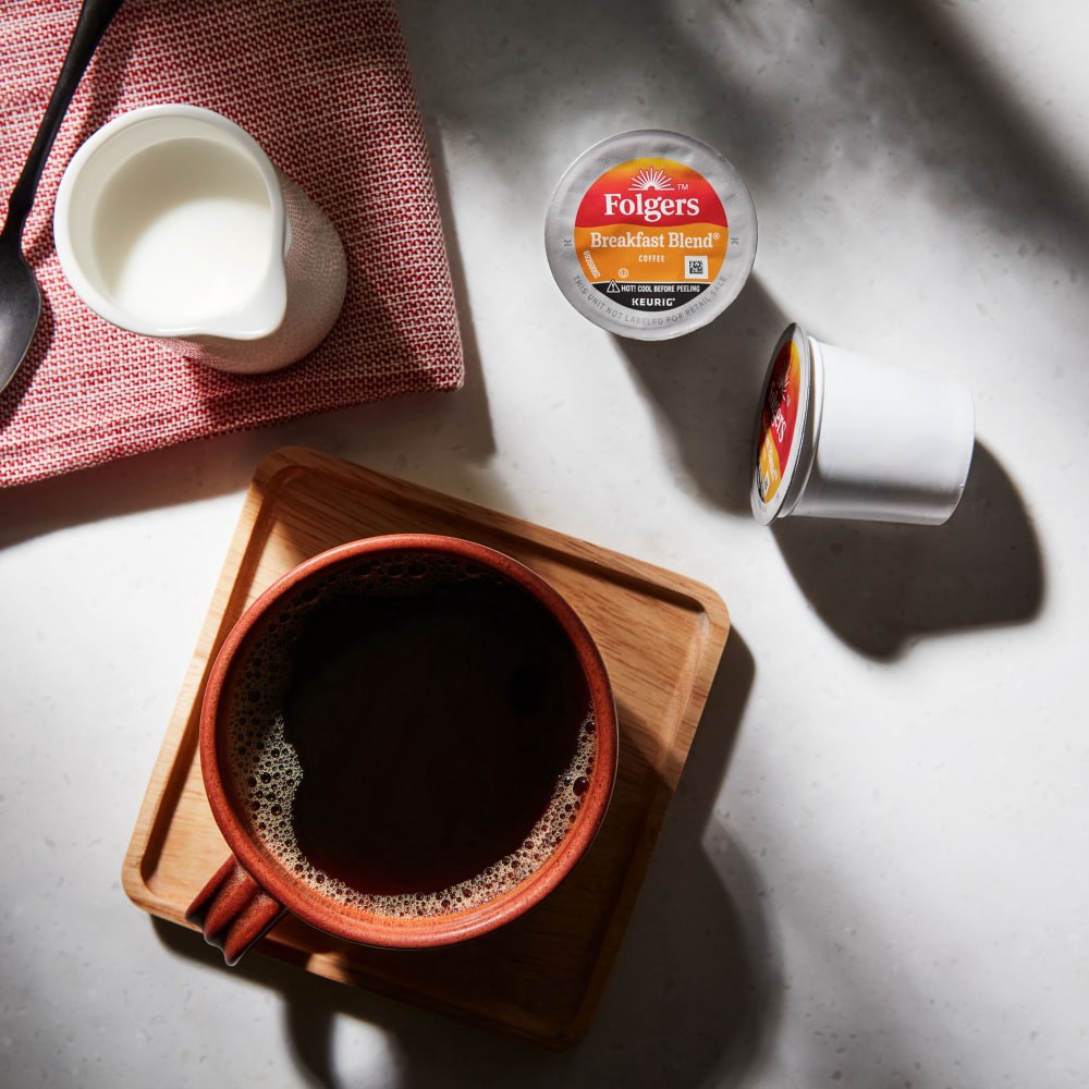 slide 5 of 5, Folgers Breakfast Blend Coffee, Mild Roast, Keurig K-Cup Pods, 10 Count, 10 ct