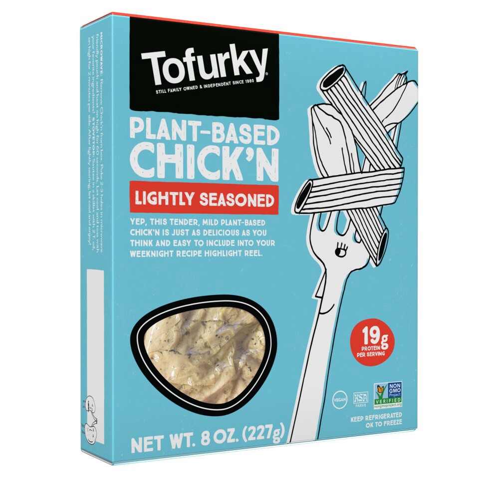 slide 1 of 1, Tofurky® Plant-Based Chick'N Lightly Seasoned, 8 oz