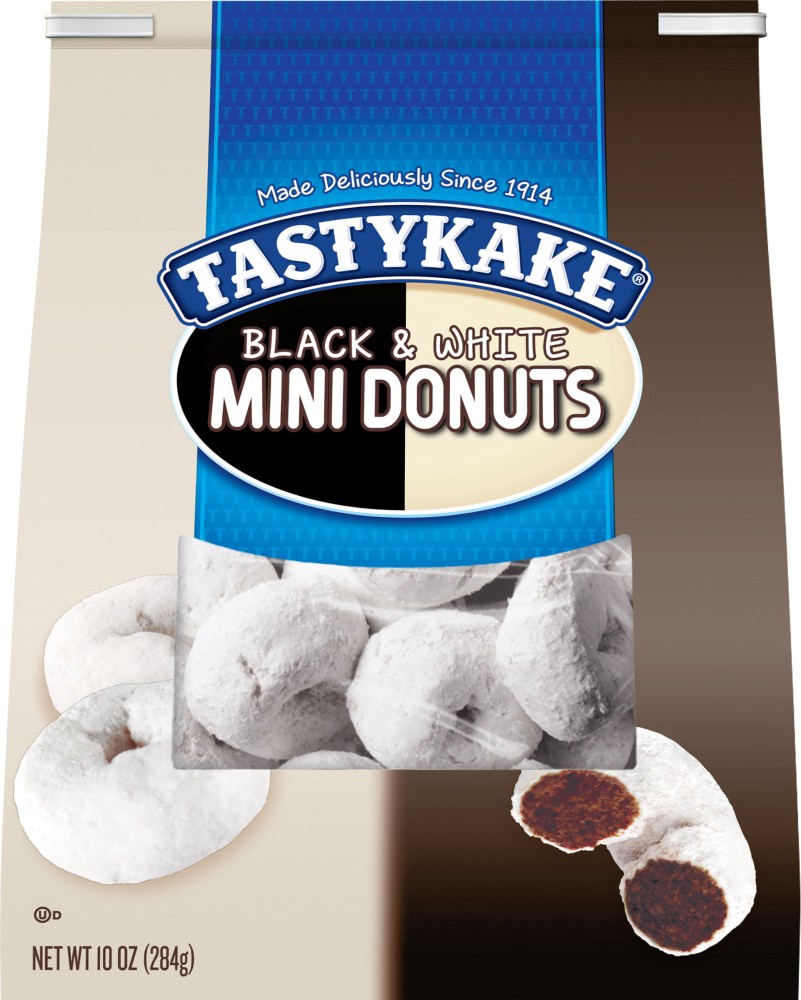 slide 1 of 6, Tastykake Black & White Mini Donuts, Chocolate Donuts, 10 oz Bag, 10 oz