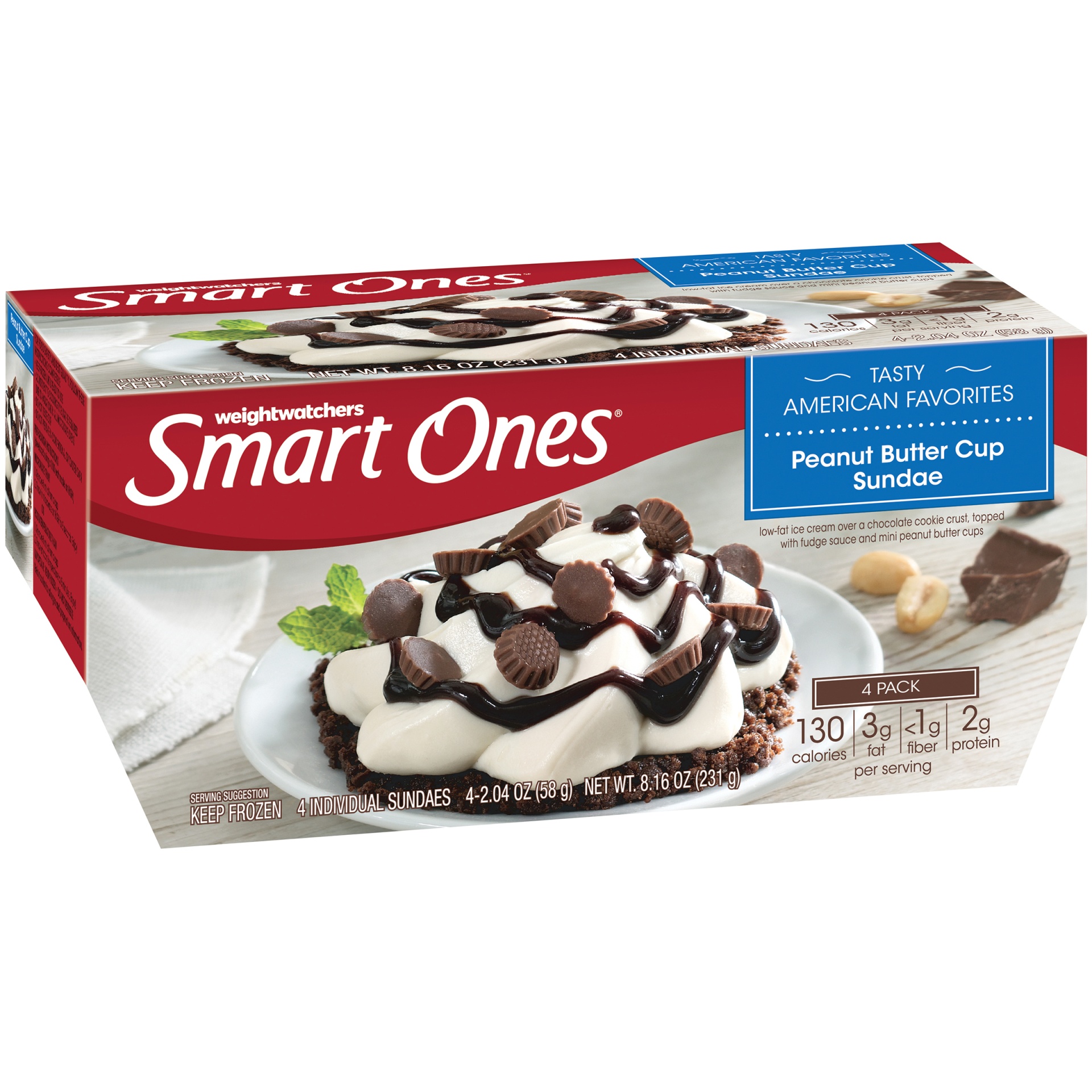 slide 2 of 6, Smart Ones Peanut Butter Cup Sundae Frozen Dessert Pack Cups, 4 ct; 2.04 oz