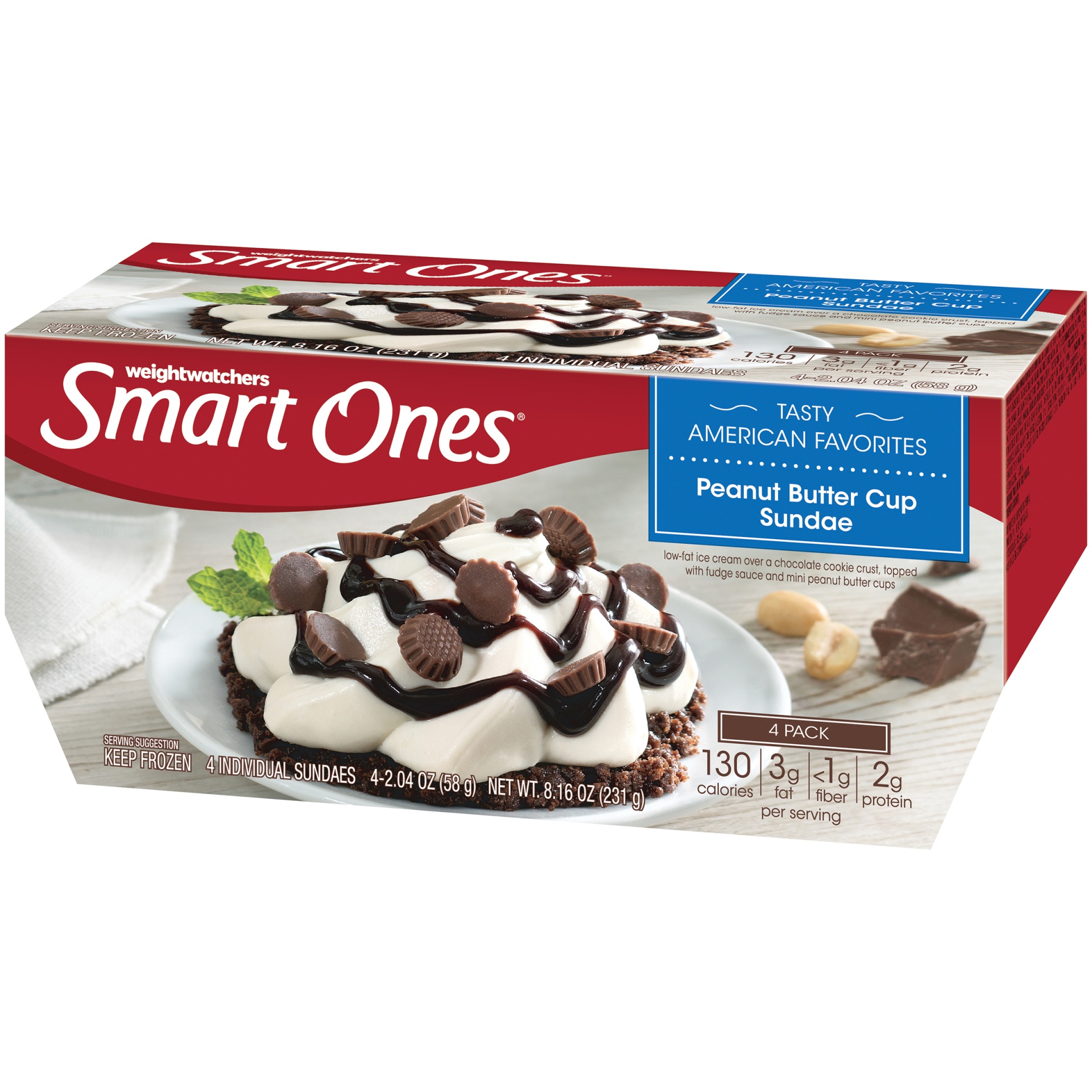 slide 3 of 6, Smart Ones Peanut Butter Cup Sundae Frozen Dessert Pack Cups, 4 ct; 2.04 oz