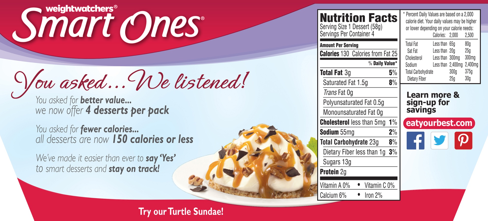 slide 4 of 6, Smart Ones Peanut Butter Cup Sundae Frozen Dessert Pack Cups, 4 ct; 2.04 oz