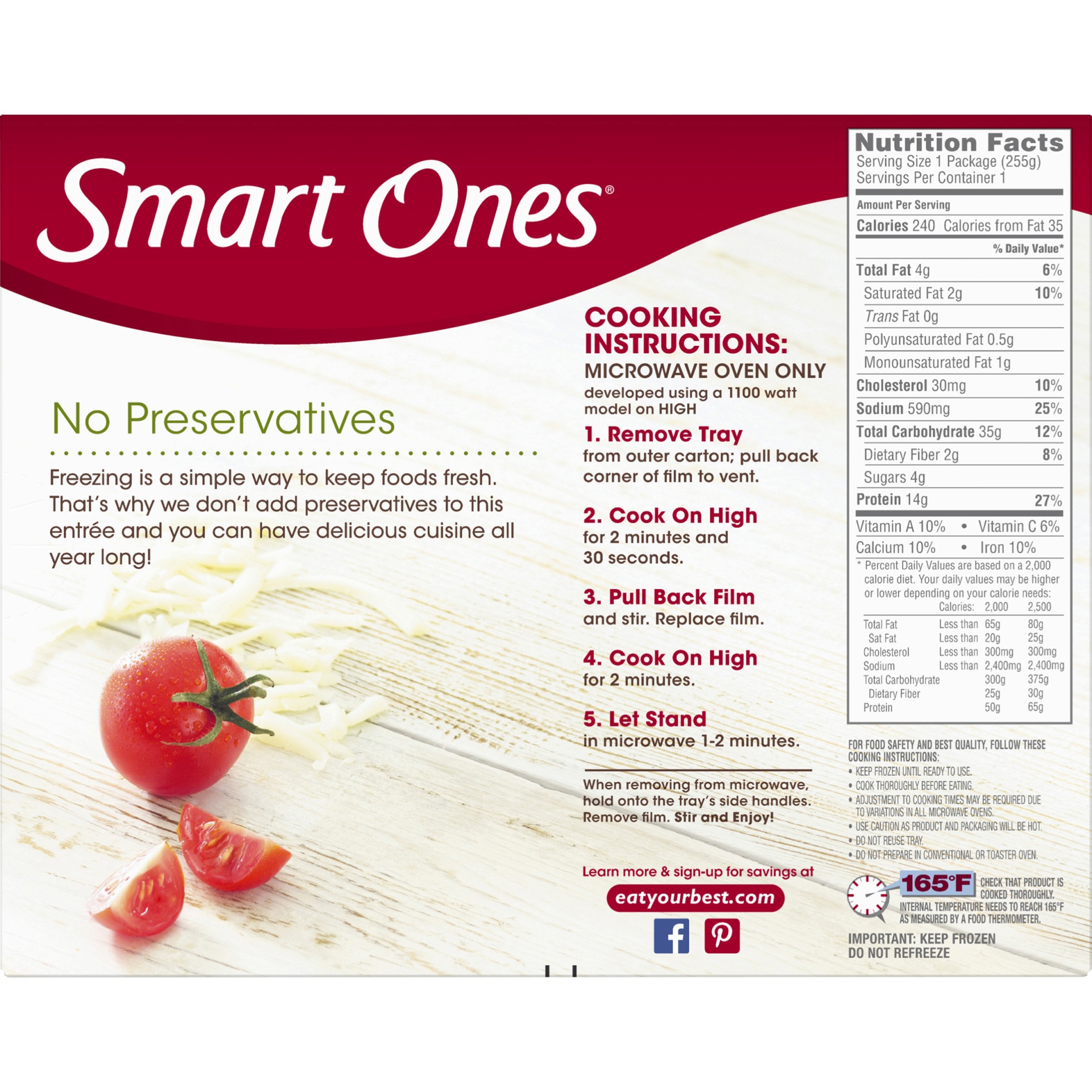 slide 4 of 6, Smart Ones Savory Italian Recipes Chicken Margherita 9 oz Box, 9 oz