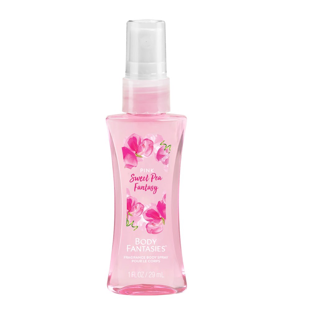 slide 1 of 1, Body Fantasies Pink Sweet Pea Fantasy Fragrance Spray, 1 ct