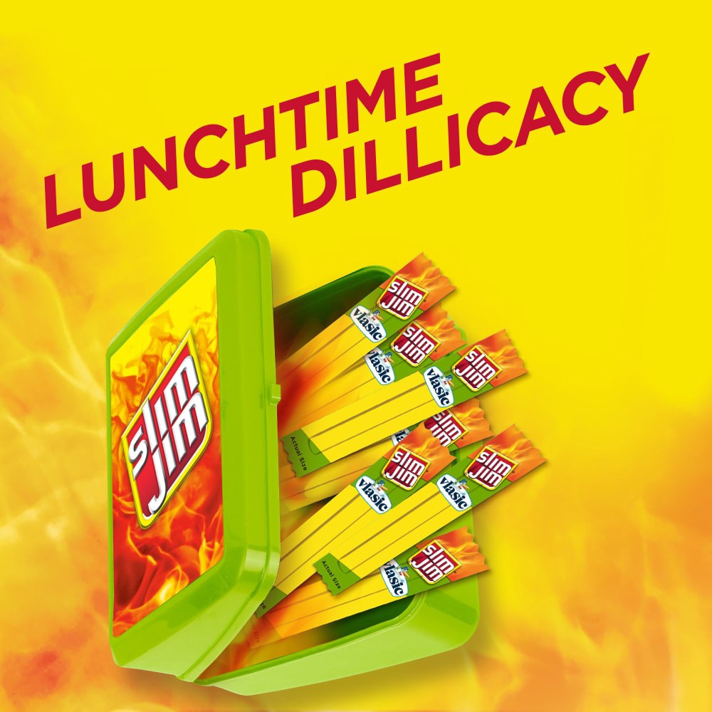 slide 3 of 6, Slim Jim Vlasic Dill Pickle Snack Size Meat Sticks, 0.28 oz. each, 26-Count, 26 ct