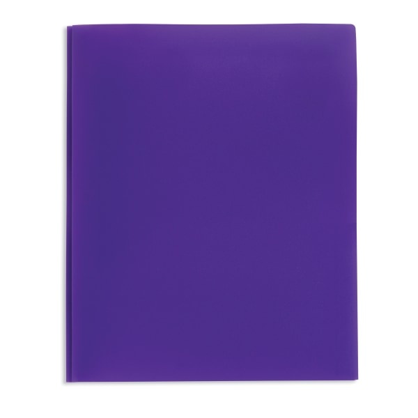 slide 1 of 2, Office Depot Brand 2-Pocket Poly Folder With Prongs, Letter Size, Purple, 1 ct