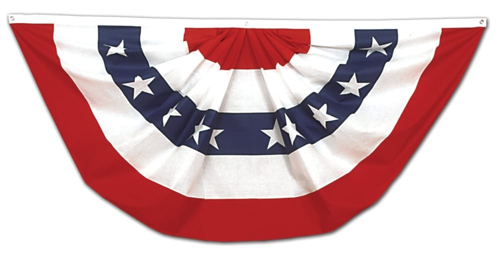 slide 1 of 1, Annin Flagmakers Pleated Fan Bunting Decoration Flag, 3 x 6 ft