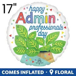 burton + BURTON Greenery Happy Admin Professional's Day Standard Balloon, 17"