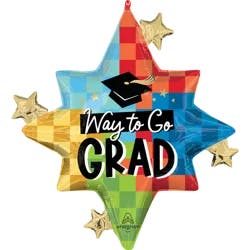 Diploma Check Graduation Oversized Shape Balloon, 29"