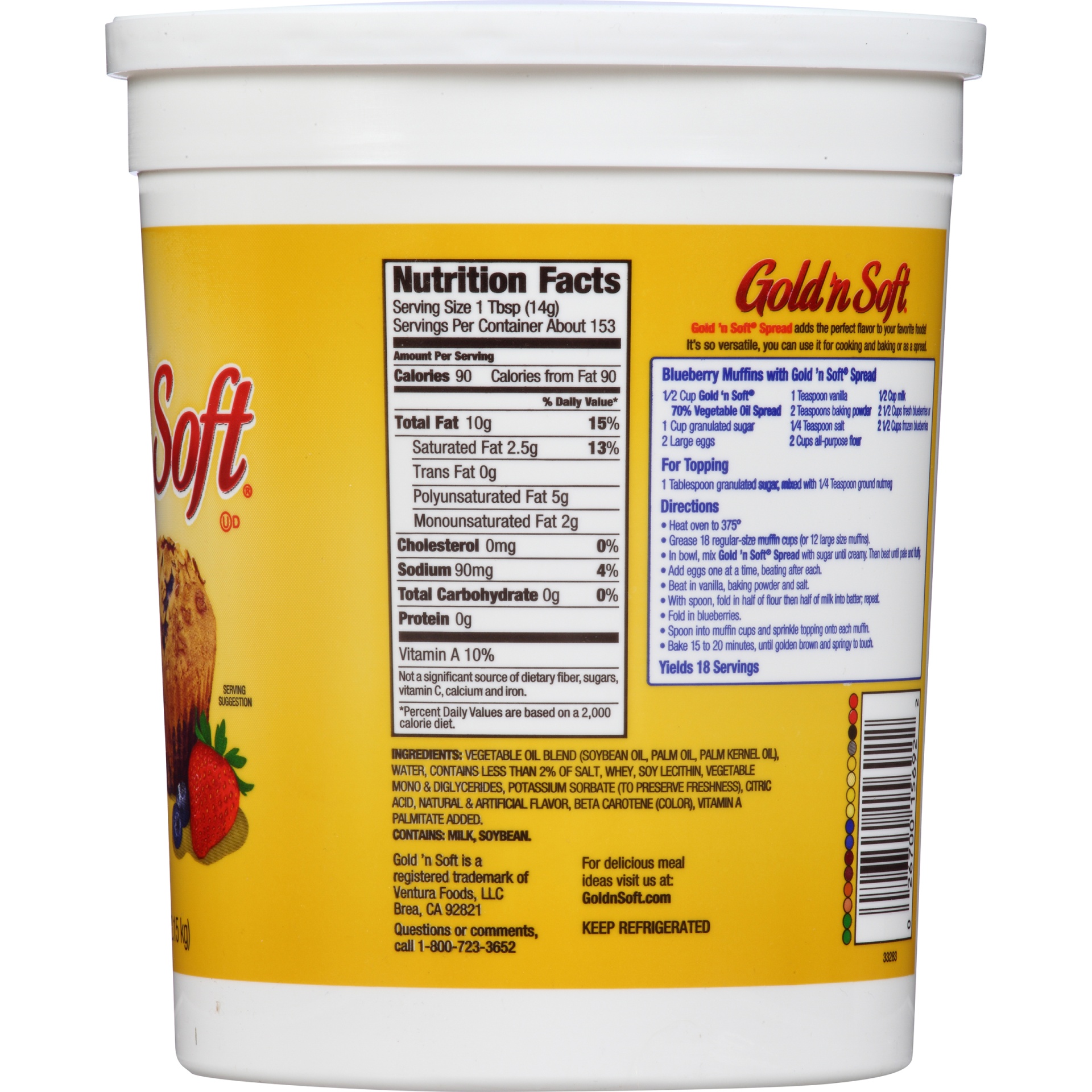 slide 3 of 6, Gold 'n Soft Margarine Spread, 76 oz