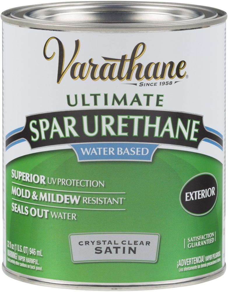 slide 1 of 1, Varathane Ultimate Spar Urethane Water-Based Satin Finish - Crystal Clear, 1 qt