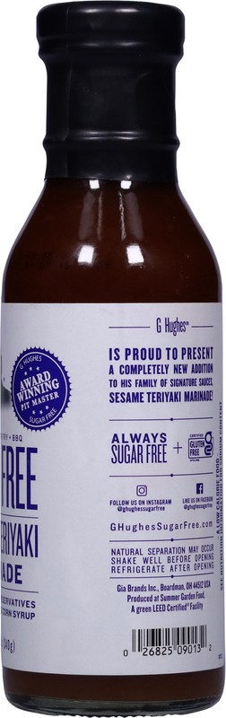 slide 5 of 5, G Hughes Sugar Free Sesame Teriyaki Marinade, 12 oz