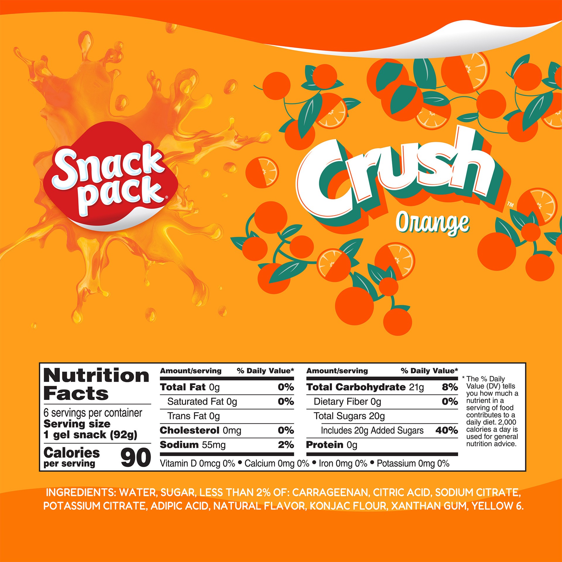slide 4 of 5, Snack Pack Fanta Orange Juicy Gels 6 - 3.25 oz Cups, 6 ct
