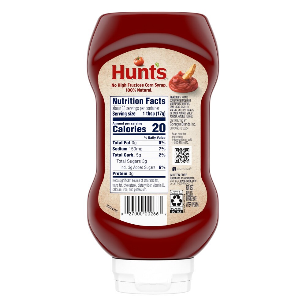 slide 3 of 6, Hunt's Thicker & Richer 100% Natural Tomato Ketchup 20 oz, 20 oz
