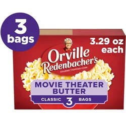 Orville Redenbacher's Movie Theater Butter Microwave Popcorn, 3.29 oz. Classic Bag, 3 Count
