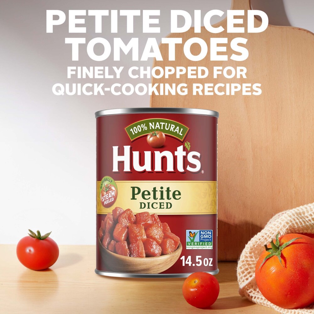 slide 3 of 6, Hunt's Petite Diced Tomatoes, 14.5 oz