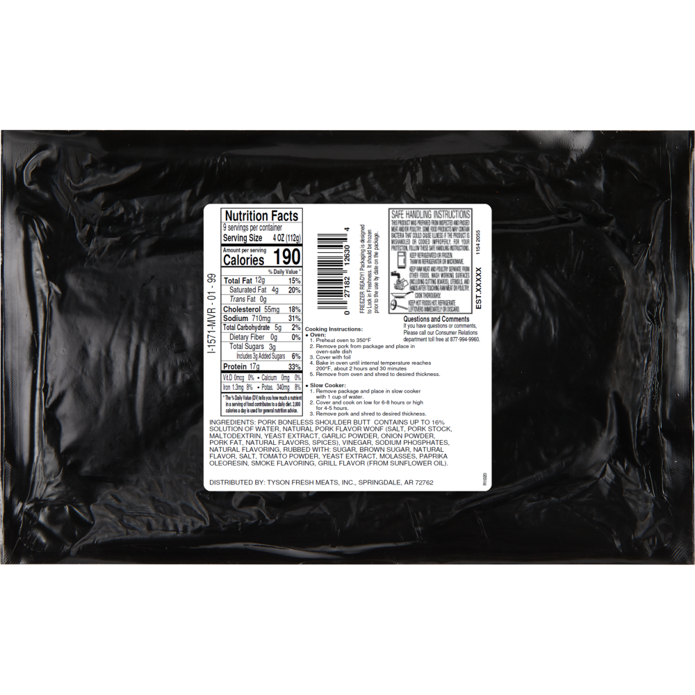 slide 4 of 6, Tyson Premium Quality Sweet & Smoky BBQ Seasoned Pork Butt Roast, 2 lb 4 oz