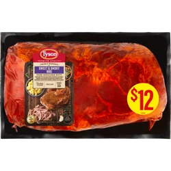 Tyson Premium Quality Sweet & Smoky BBQ Seasoned Pork Butt Roast, 2 LB 4 oz