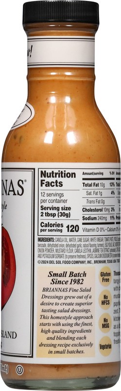 slide 5 of 5, BRIANNAS Classic Home Style Thousand Island Dressing 12 fl oz, 12 oz