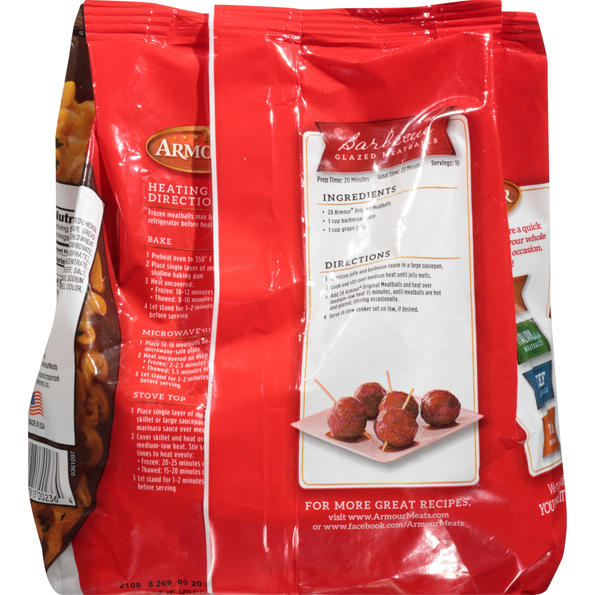 slide 6 of 6, Armour Original Meatballs, 25 oz