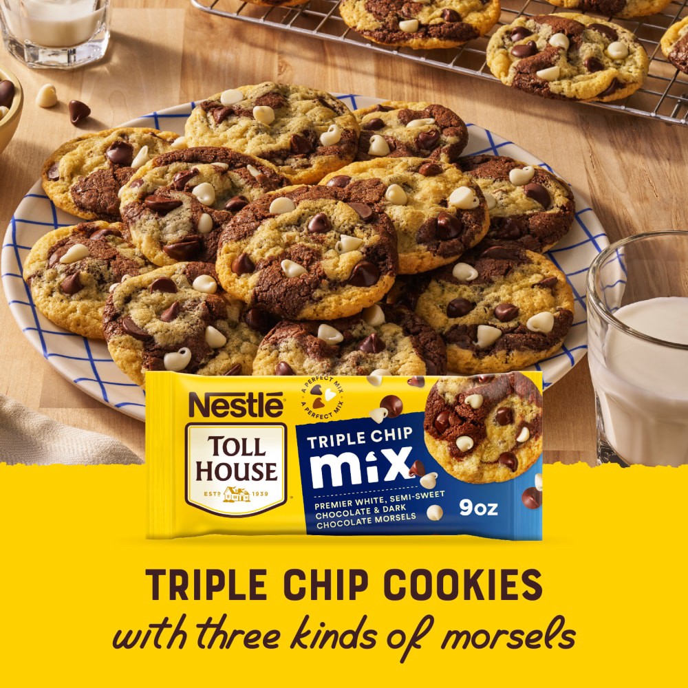 slide 2 of 6, Toll House Nestlé Toll House Triple Chip Mix, 9oz Bag, 9 oz