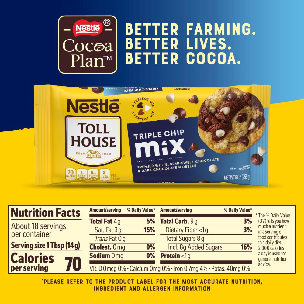 slide 4 of 6, Toll House Nestlé Toll House Triple Chip Mix, 9oz Bag, 9 oz