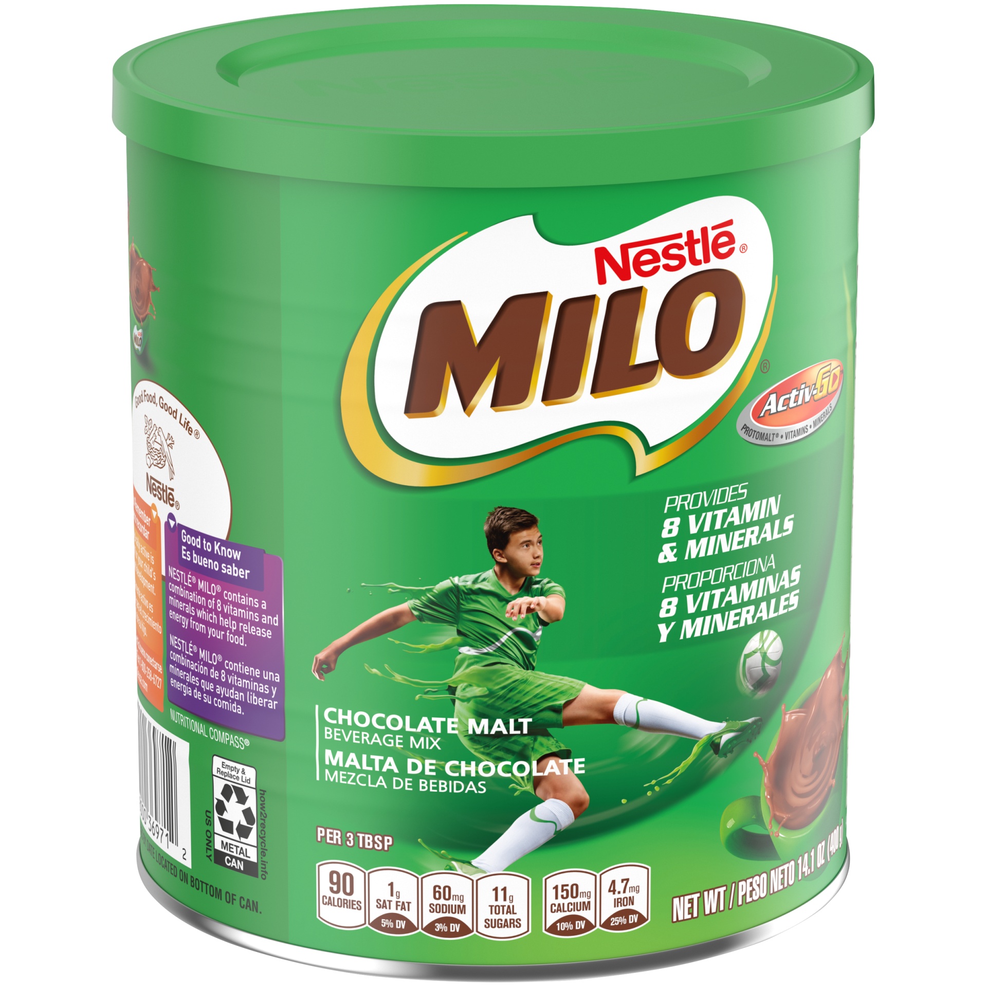 slide 3 of 6, Milo Nestle MILO Activ-Go Chocolate Malt Powder Drink Mix, 14.1 oz