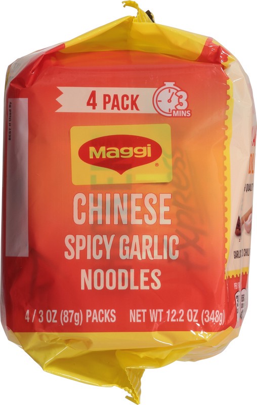 slide 5 of 5, Maggi Chinese Spicy Garlic Noodles, Instant Noodles, 3 min, Medium Spicy, 4PK, 4 ct