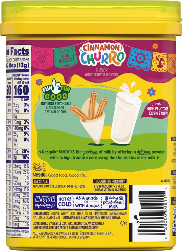 slide 3 of 3, NESQUIK Powder Churro 10oz Canister, 10 oz