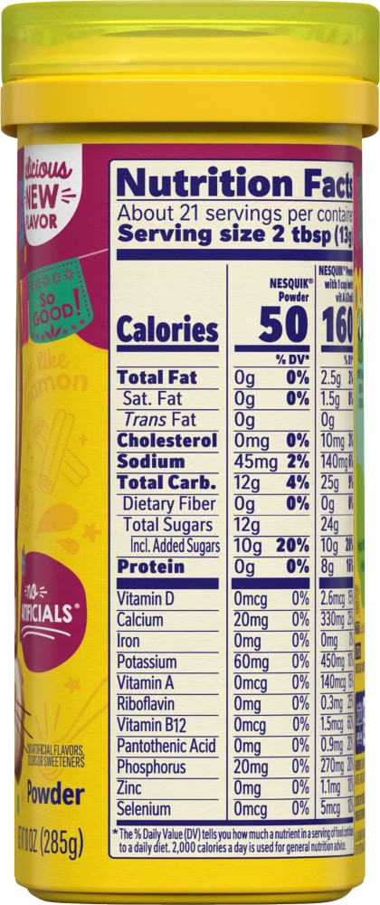 slide 2 of 3, NESQUIK Powder Churro 10oz Canister, 10 oz