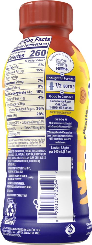 slide 4 of 4, Nesquik DJ Khaled Another Bun Milk, Cinnamon Bun Flavored Ready to Drink Low-fat Milk, Breakfast Drink- 14 oz, 14 fl oz