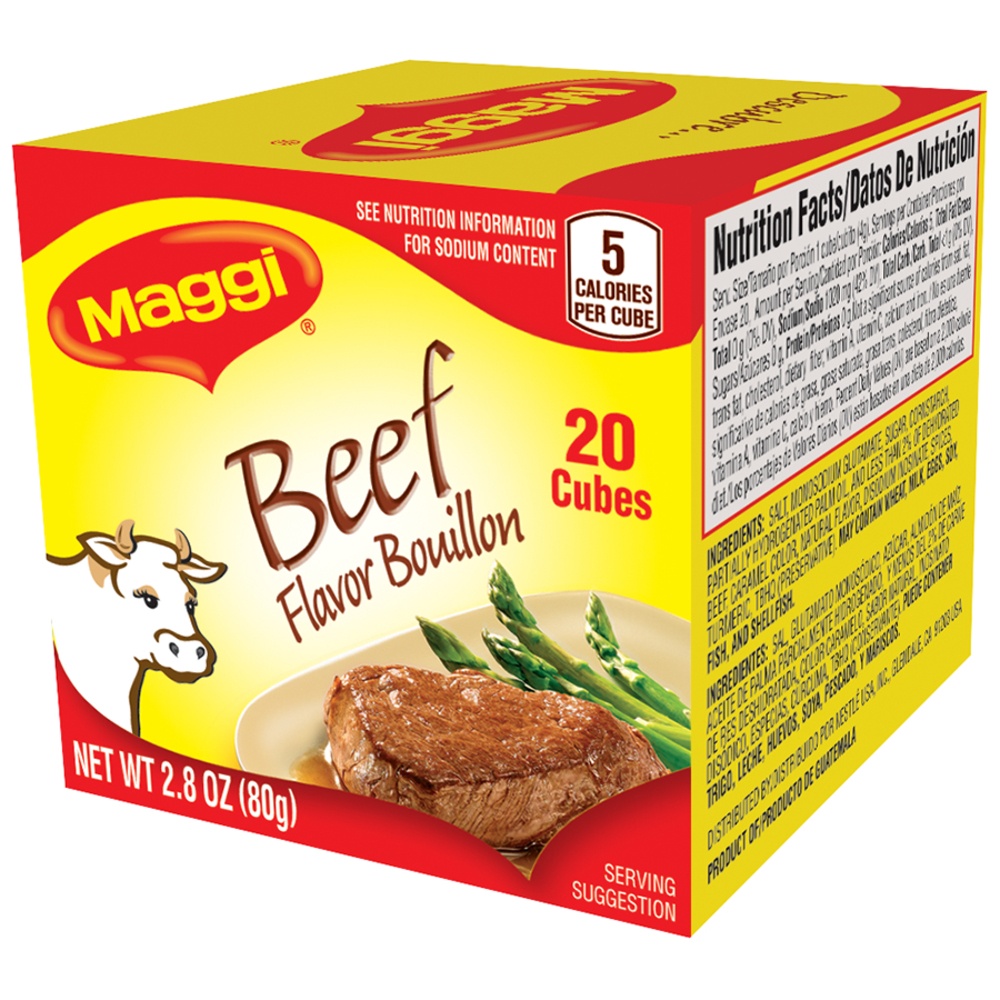 slide 3 of 5, Maggi Beef Flavor Bouillon Cubes 20 Count, 2.8 oz