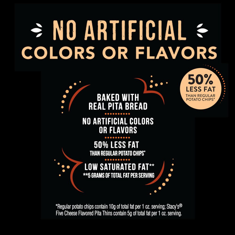 slide 5 of 6, Stacy's Baked Pita Thins Five Cheese Flavored 6 3/4 Oz, 6.75 oz