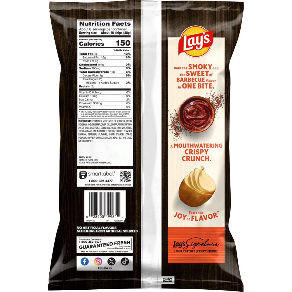 slide 4 of 6, Lay's Potato Chips Barbecue Flavored, 7.75 oz