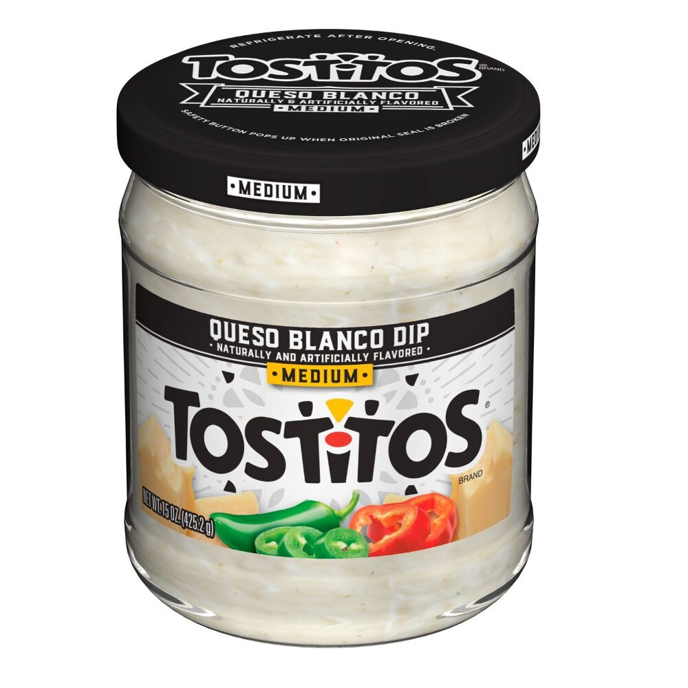 slide 2 of 5, Tostitos Medium Dip Queso Blanco Naturally & Artificially Flavored 15 Oz, 1 ct